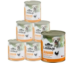 Dehner Lieblinge Nassfutter für Hunde Junior, Geflügel & Reis