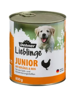 Dehner Lieblinge Nassfutter für Hunde Junior, Geflügel & Reis