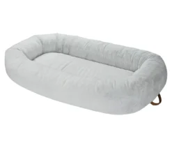 Dehner Lieblinge Orthopädisches Kuschelbett Giant, oval, grau, ca. B175/H35/T100 cm