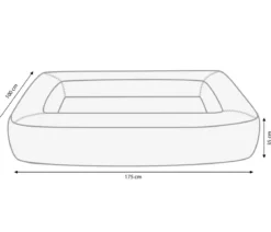 Dehner Lieblinge Orthopädisches Kuschelbett Giant, oval, grau, ca. B175/H35/T100 cm