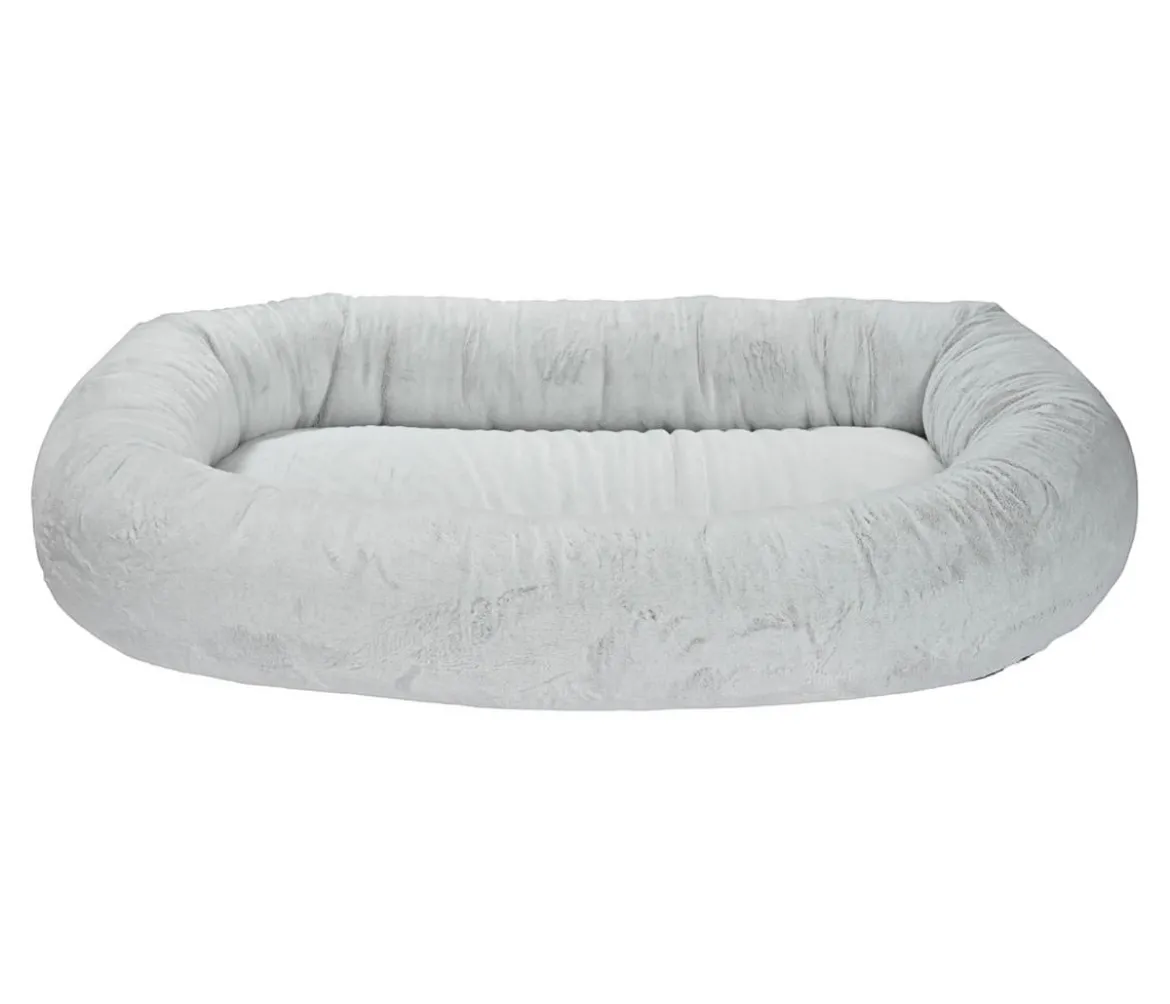 Dehner Lieblinge Orthopädisches Kuschelbett Giant, oval, grau, ca. B175/H35/T100 cm