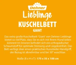 Dehner Lieblinge Orthopädisches Kuschelbett Giant, oval, grau, ca. B175/H35/T100 cm