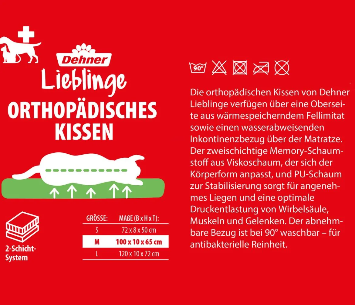 Dehner Lieblinge Orthopädisches Hundekissen Somnus, rechteckig