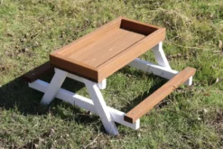 Dehner Lieblinge Picknicktisch, braun/weiß, ca. B46/H22/T40 cm