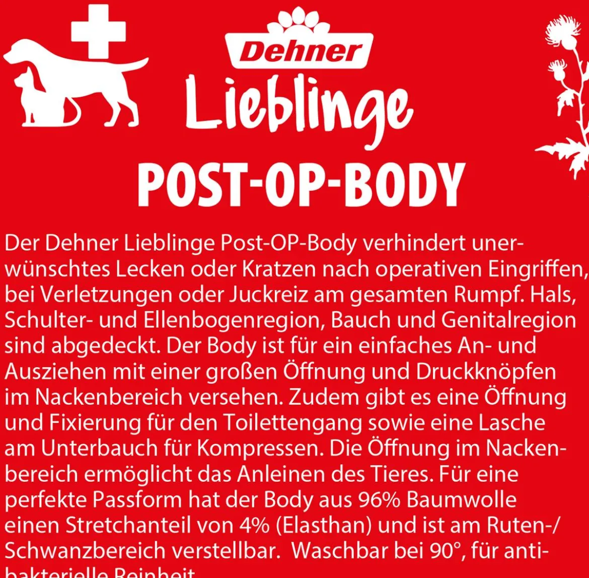 Dehner Lieblinge Post-OP-Body, schwarz