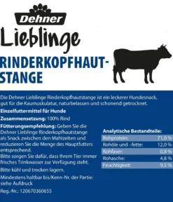 Dehner Lieblinge Rinderkopfhaut-Stange, 150 g