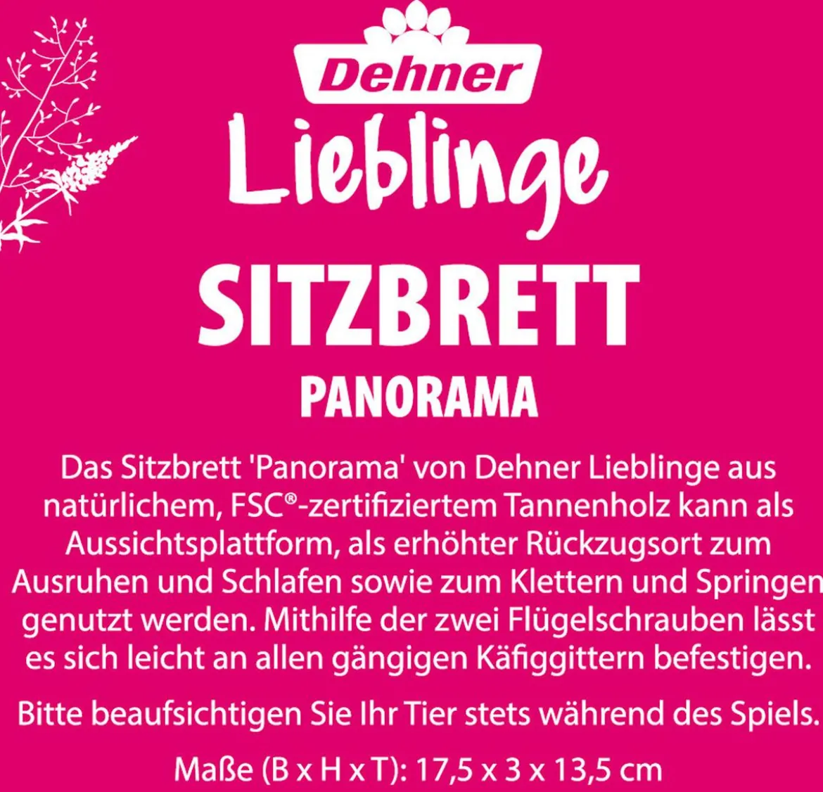 Dehner Lieblinge Sitzbrett Panorama, ca. B17,5/H3/T13,5 cm