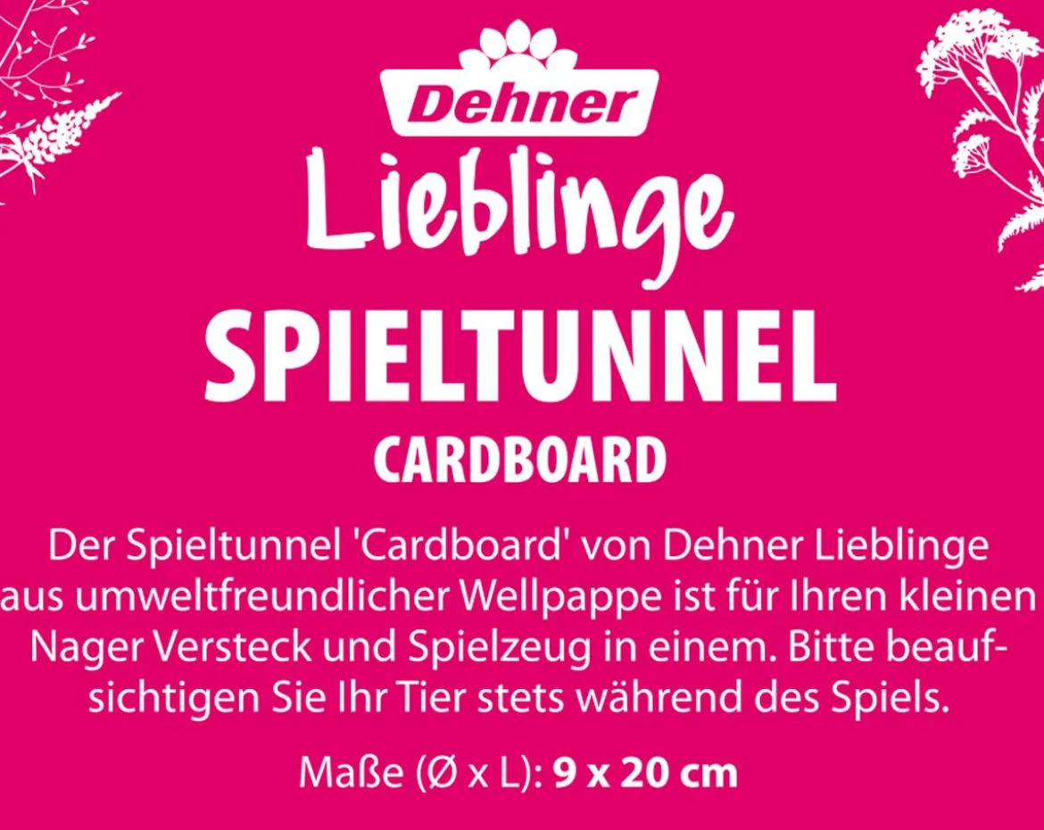 Dehner Lieblinge Spieltunnel Cardboard, braun, ca. Ø9/L20 cm