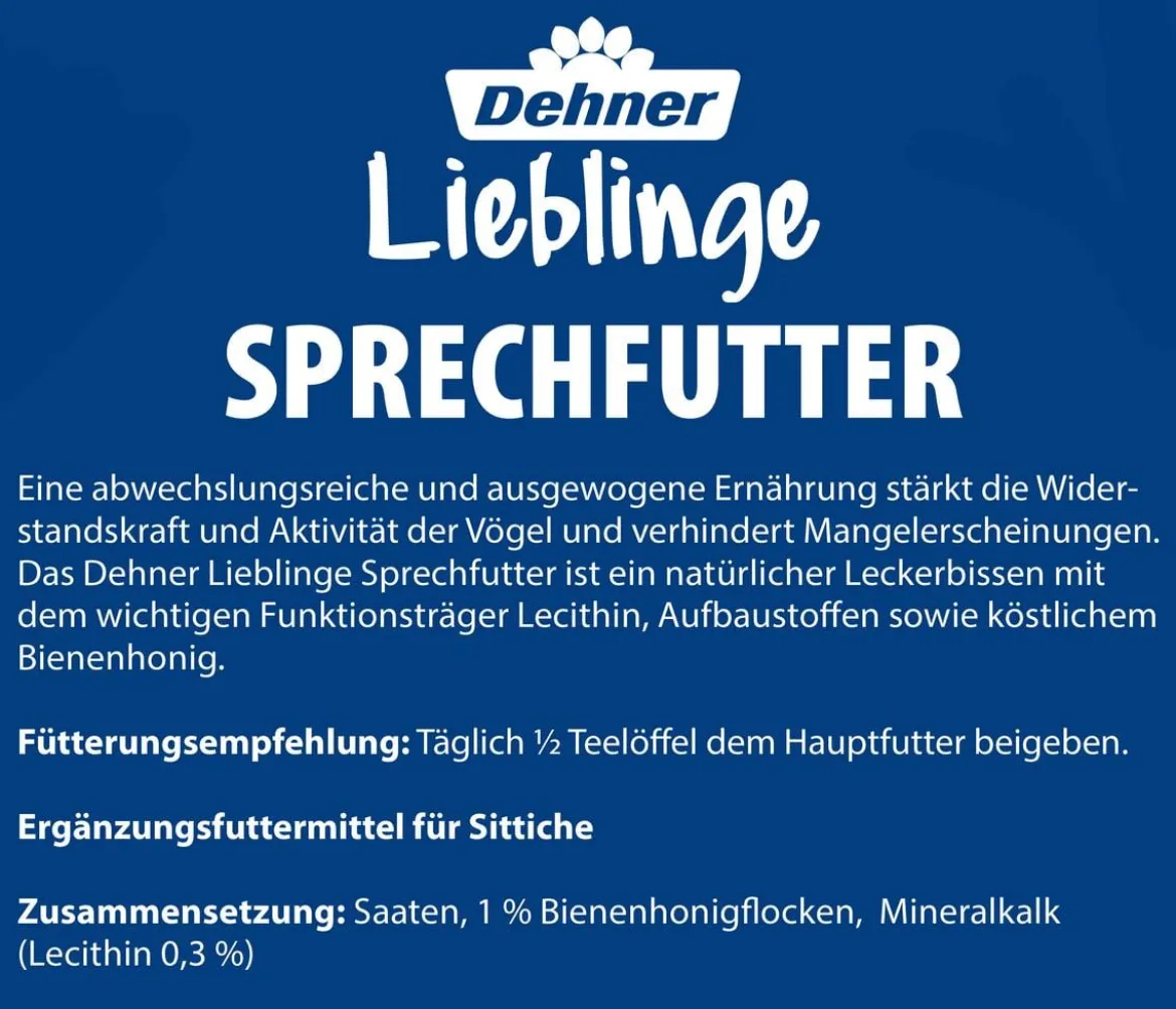 Dehner Lieblinge Sprechfutter für Sittiche, 20 g