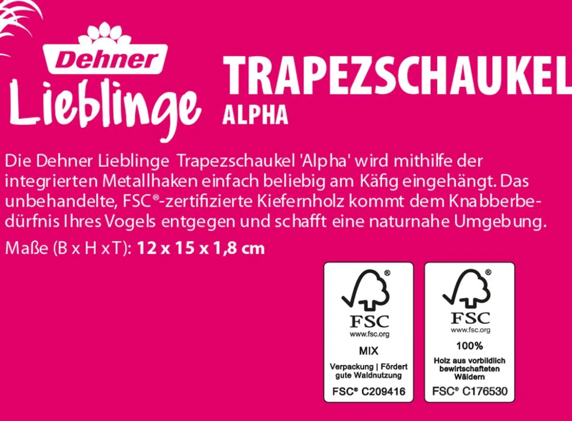 Dehner Lieblinge Trapezschaukel Alpha, ca. B12/H15/T1,8 cm