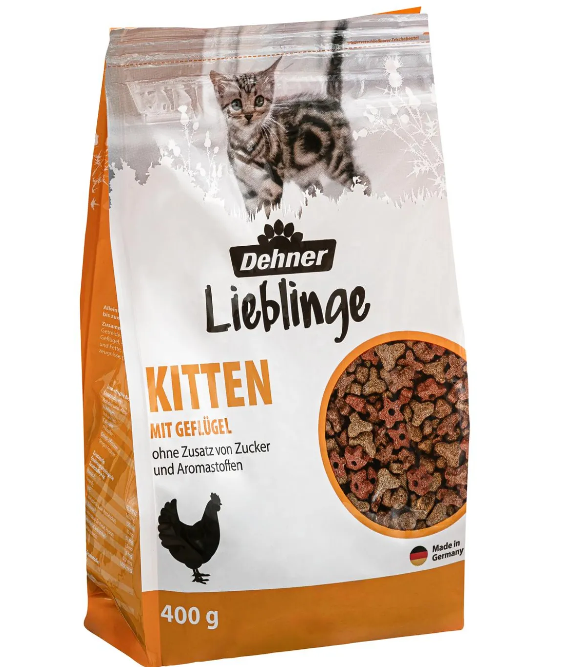 Dehner Lieblinge Trockenfutter für Katzen Kitten, mit Geflügel, 400 g
