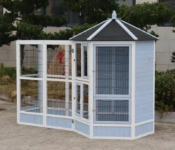 Dehner Lieblinge Vogelvoliere Santorini, weiß/blau, ca. Ø132/H180 cm