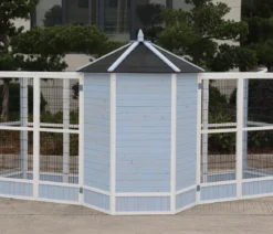 Dehner Lieblinge Vogelvoliere Santorini, weiß/blau, ca. Ø132/H180 cm
