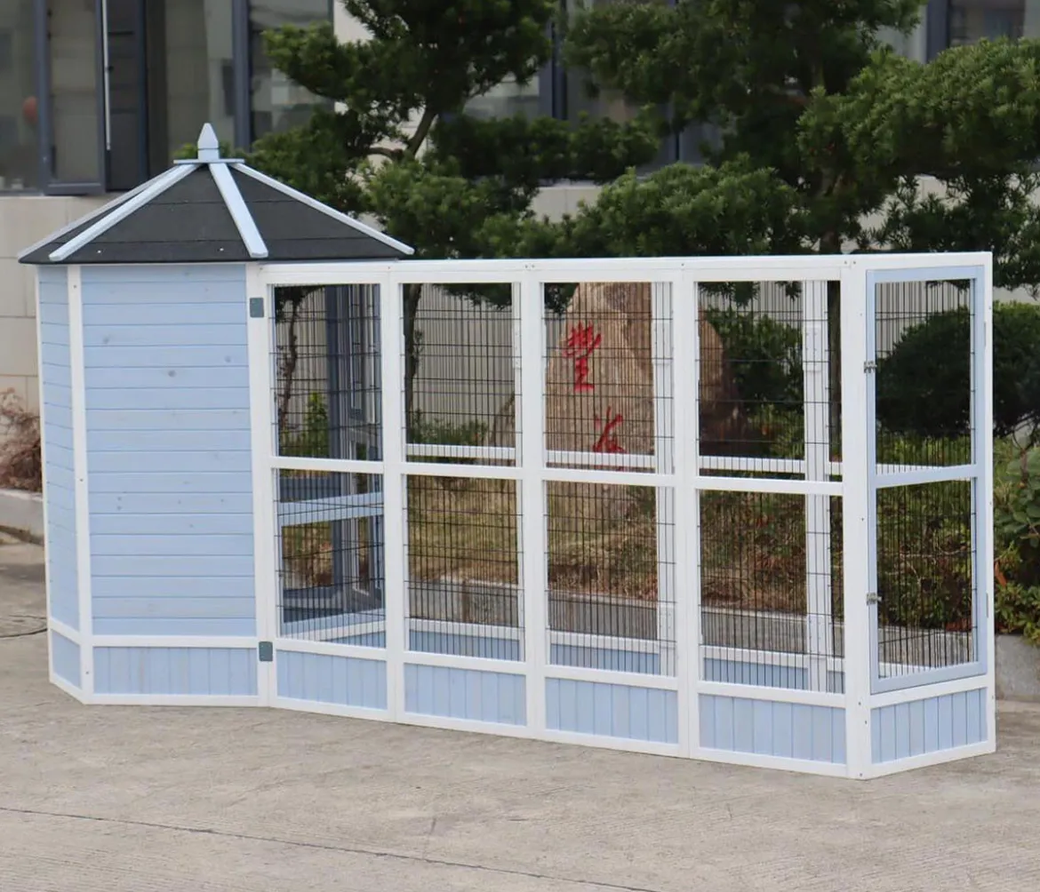 Dehner Lieblinge Vogelvoliere Santorini, weiß/blau, ca. Ø132/H180 cm