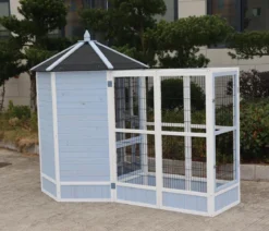 Dehner Lieblinge Vogelvoliere Santorini, weiß/blau, ca. Ø132/H180 cm