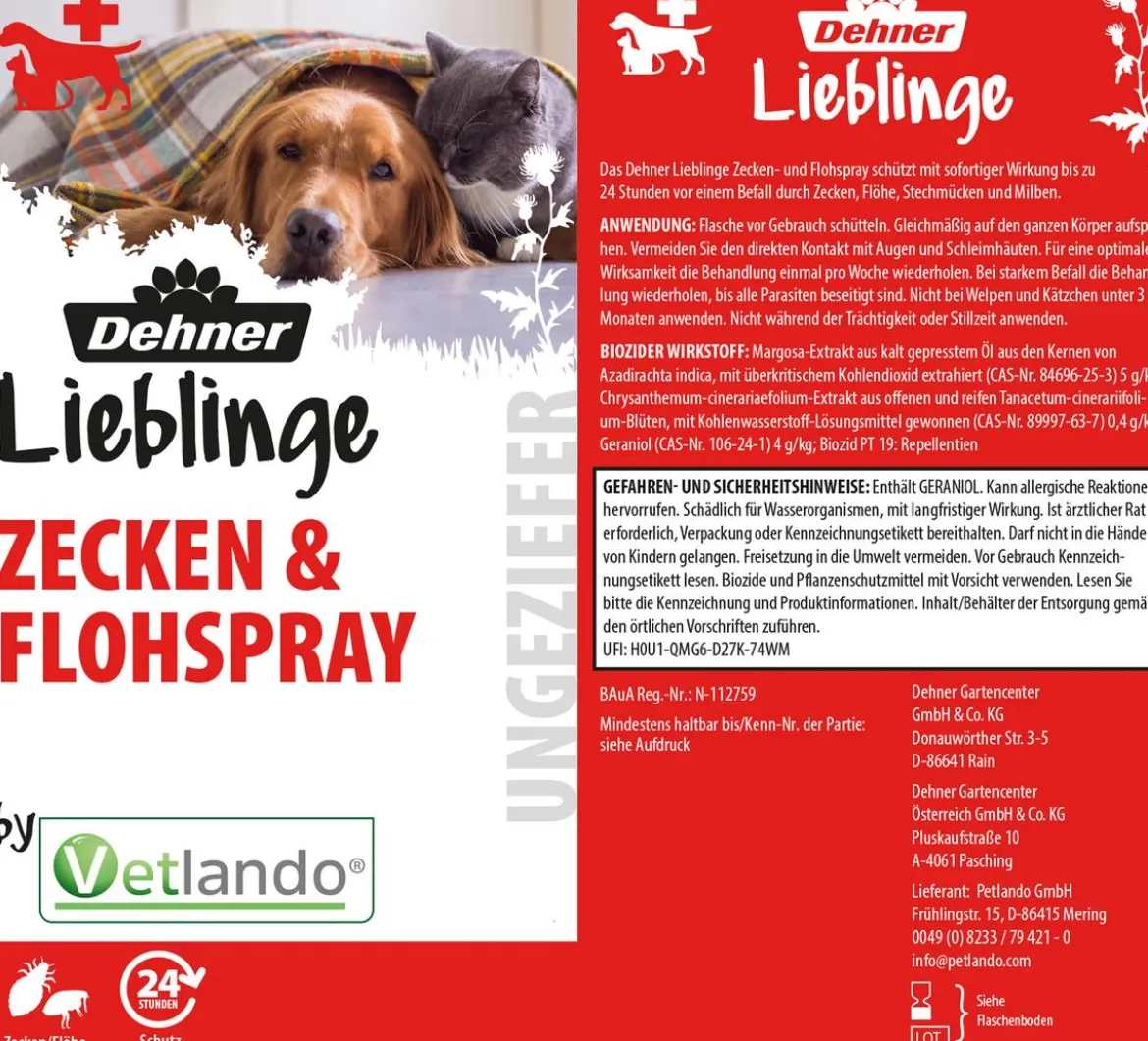 Dehner Lieblinge Zecken- & Flohspray, 250 ml