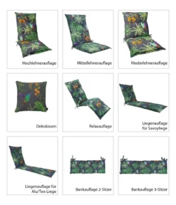 Dehner Liegenauflage Sicilia für Alu-Tex-Liegen, ca. B54/H4/T198 cm