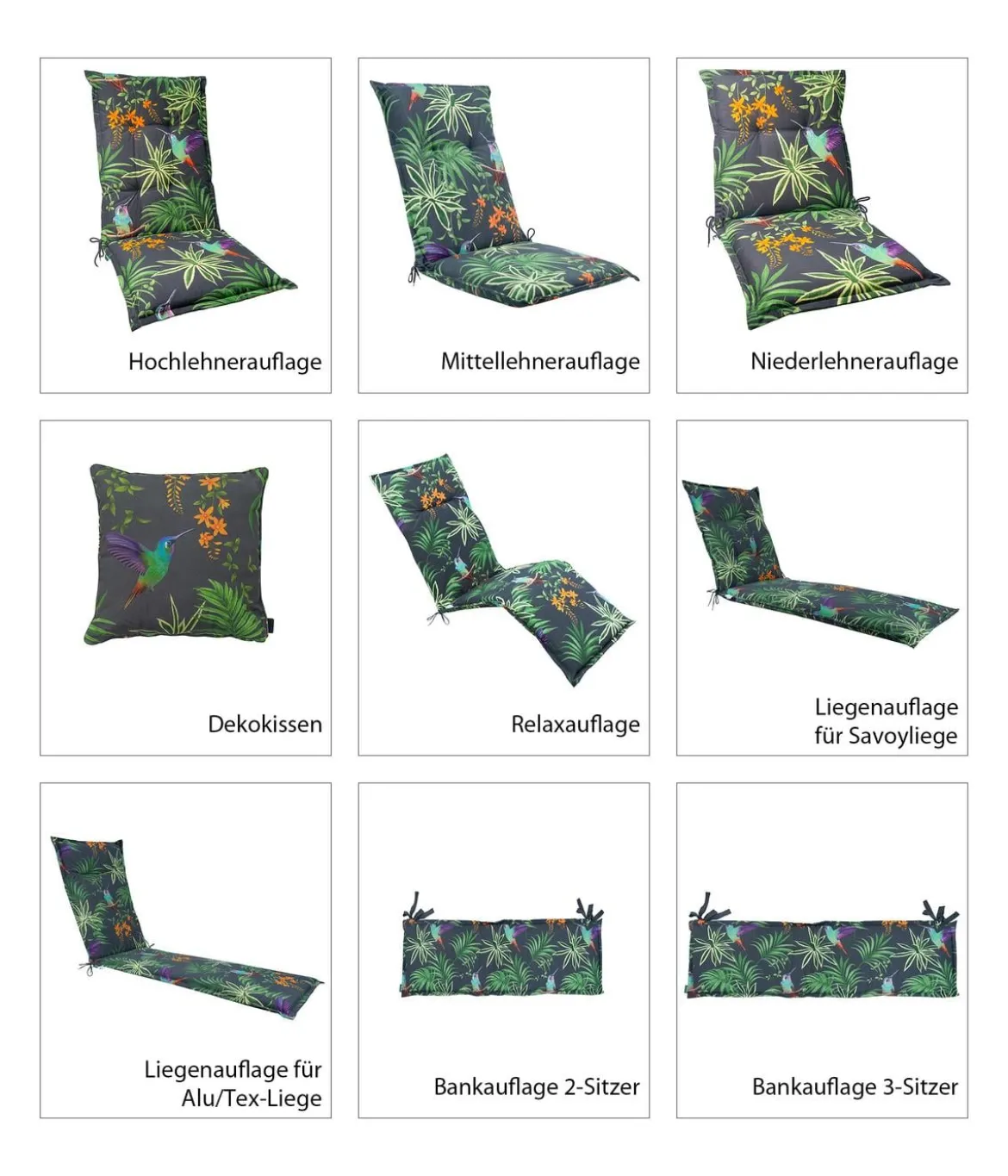Dehner Liegenauflage Sicilia für Gartenliege Savoy, ca. B57/H6/T178 cm