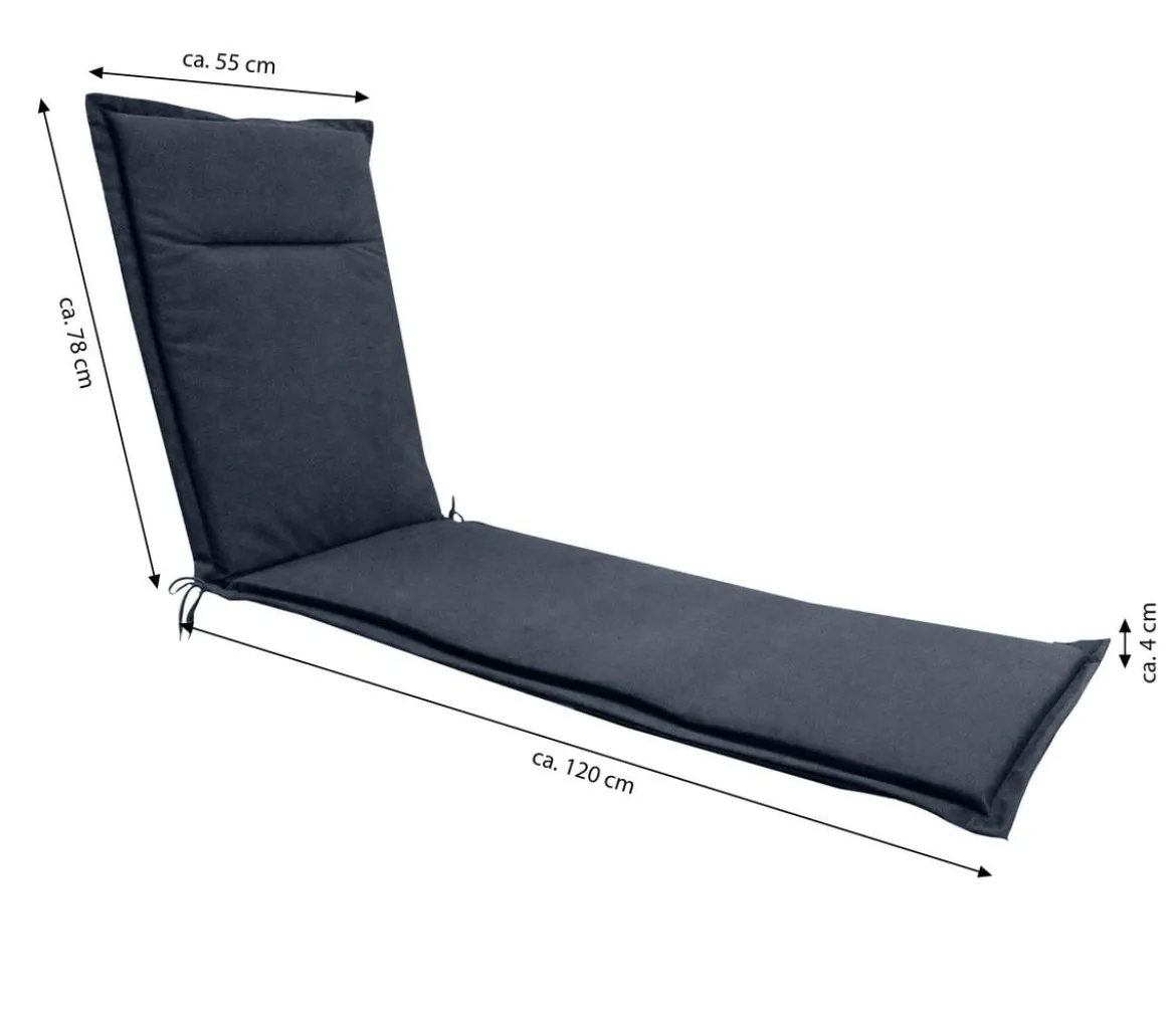 Dehner Liegenauflage Veneto für Alu-Tex-Liegen, ca. B55/H4/T198 cm