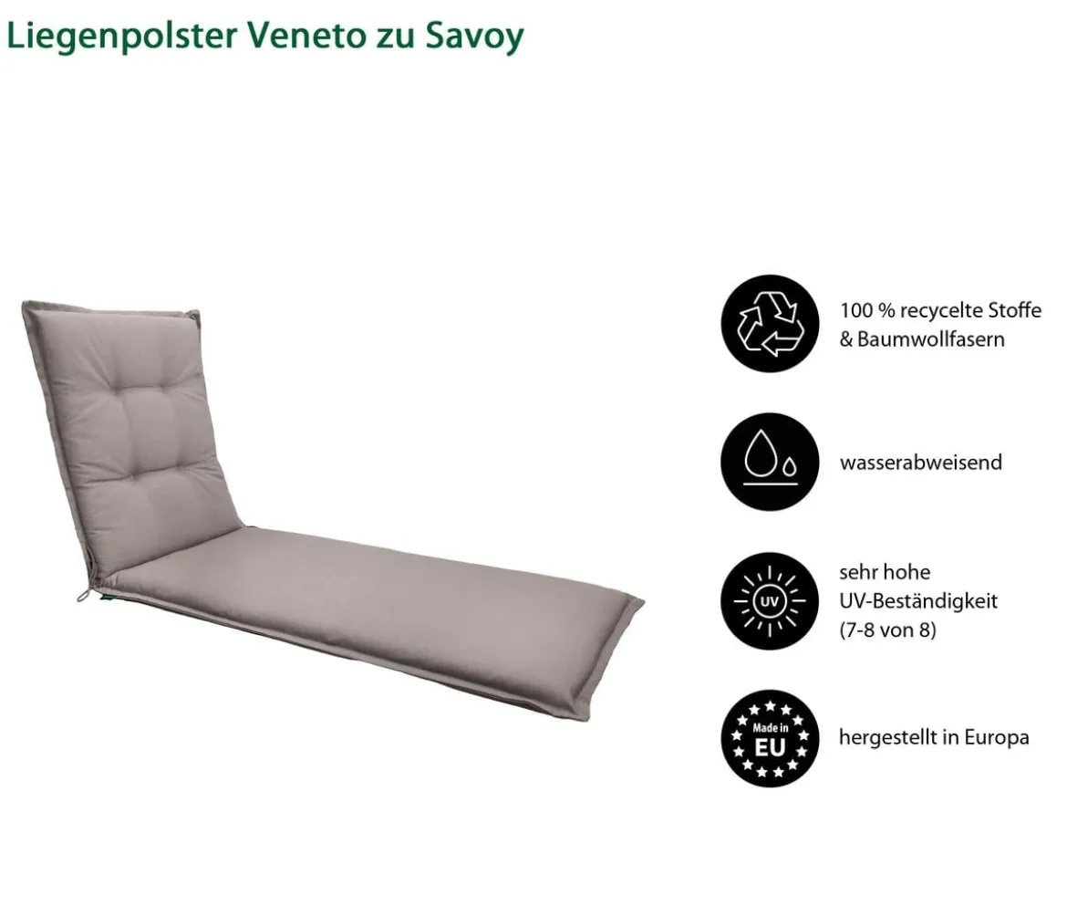 Dehner Liegenauflage Veneto für Gartenliege Savoy, ca. B57/H6/T178 cm