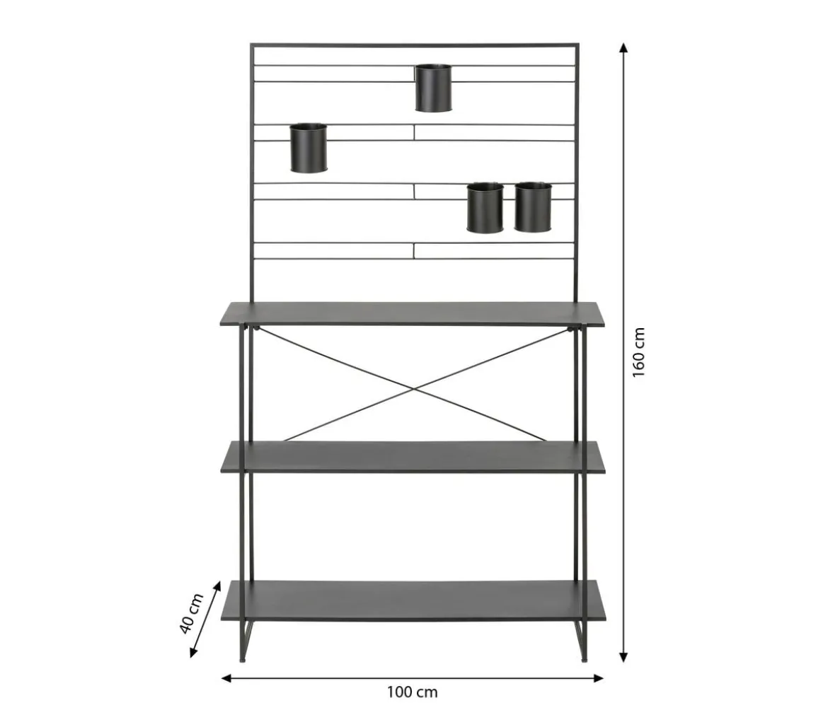 Dehner Metall-Pflanztisch Provence, schwarz, ca. B100/H160/T30 cm
