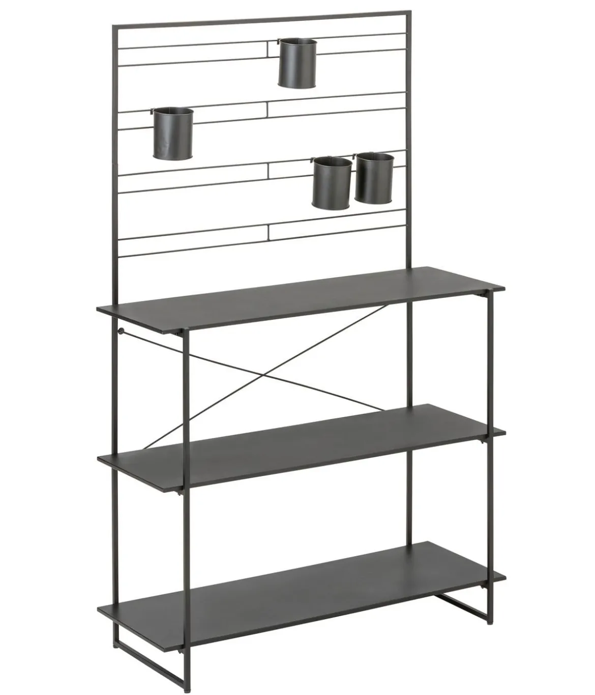 Dehner Metall-Pflanztisch Provence, schwarz, ca. B100/H160/T30 cm