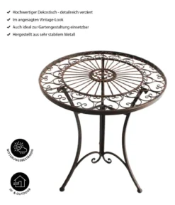 Dehner Metalltisch Antik, ca. Ø61/H72 cm