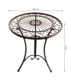 Dehner Metalltisch Antik, ca. Ø61/H72 cm