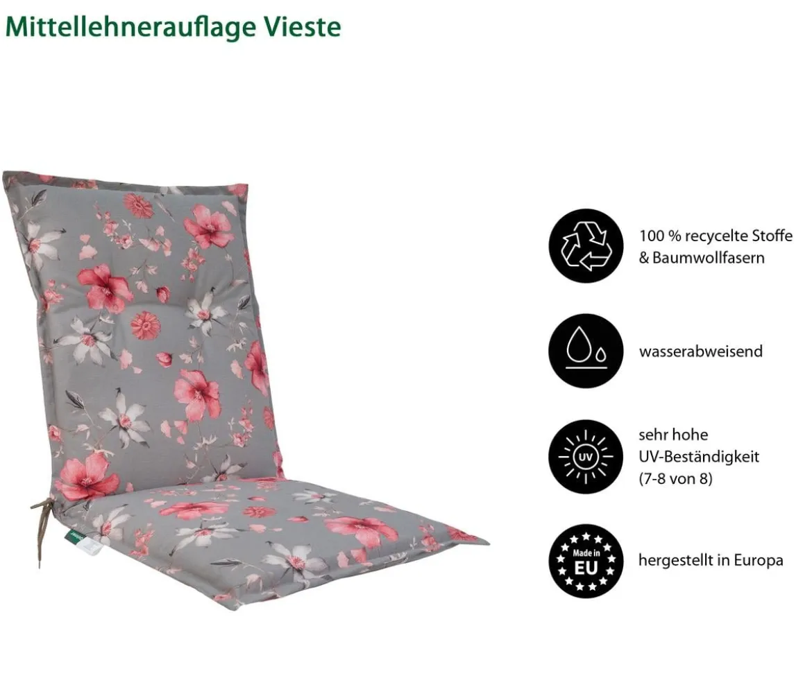 Dehner Mittellehnerauflage Vieste, ca. B50/H6/T108 cm