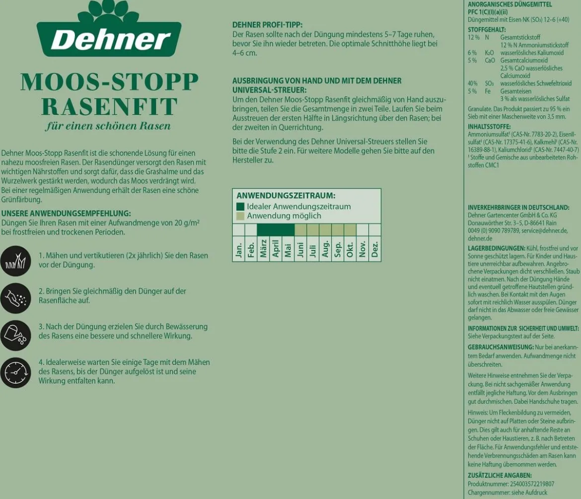 Dehner Moos-Stopp Rasenfit, 5 kg