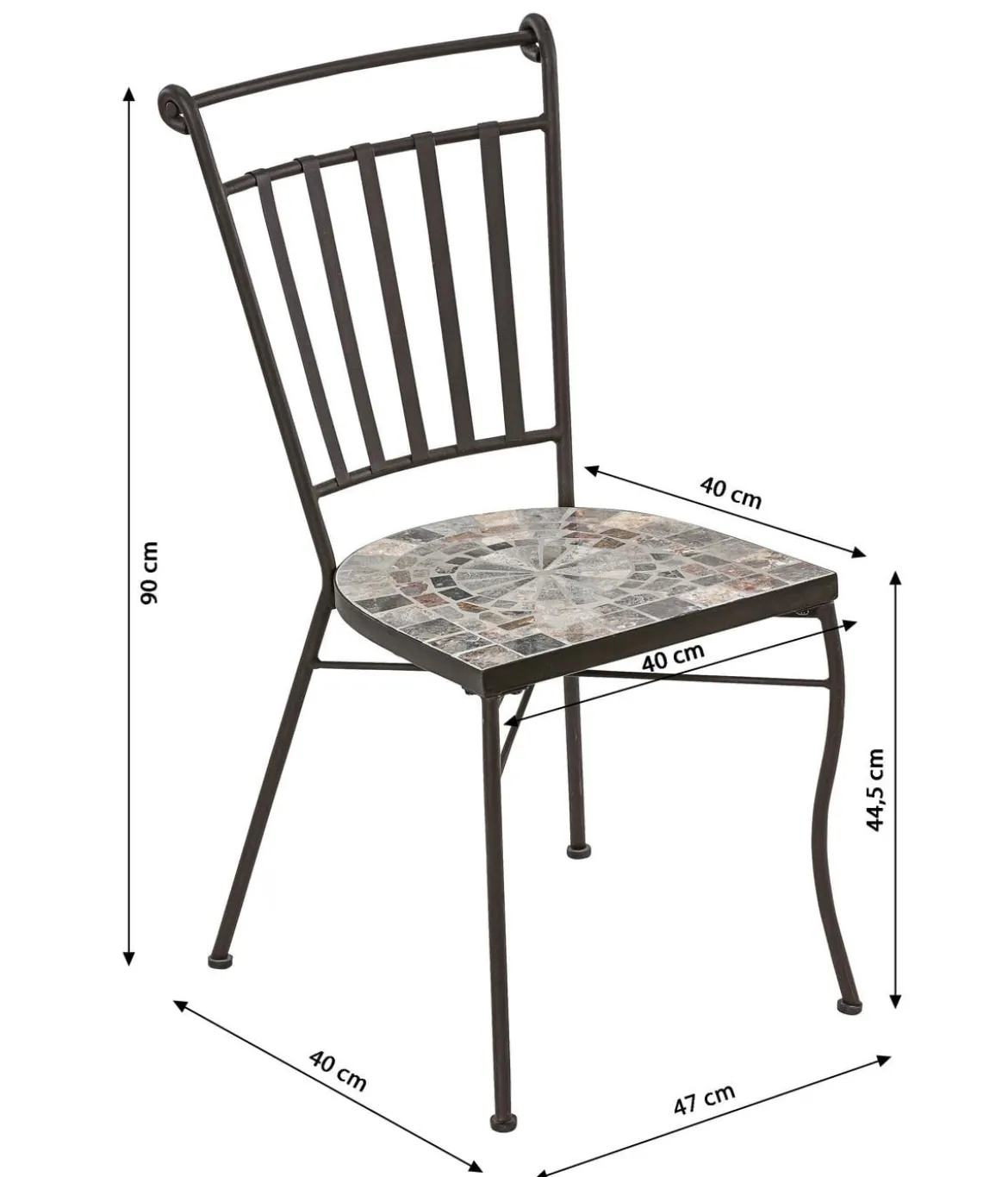 Dehner Mosaikstuhl Grazia, ca. B47/H90/T40 cm