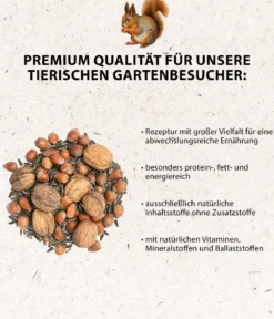 Dehner Natura Premium Eichhörnchenfutter Saaten-Nuss-Mix, 250 g