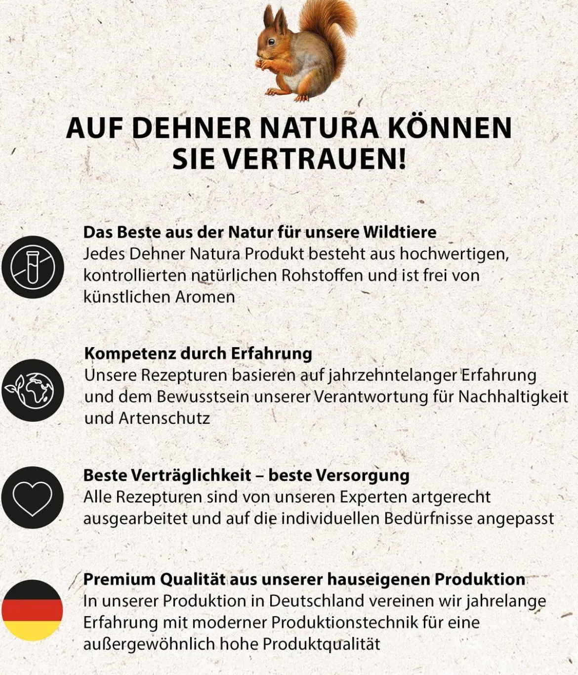 Dehner Natura Premium Eichhörnchenfutter Saaten-Nuss-Mix, 250 g