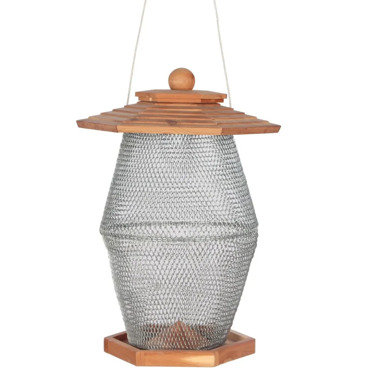 Dehner Natura Premium Futterlaterne Andorra, braun/silber, ca. B27/H39/T24 cm