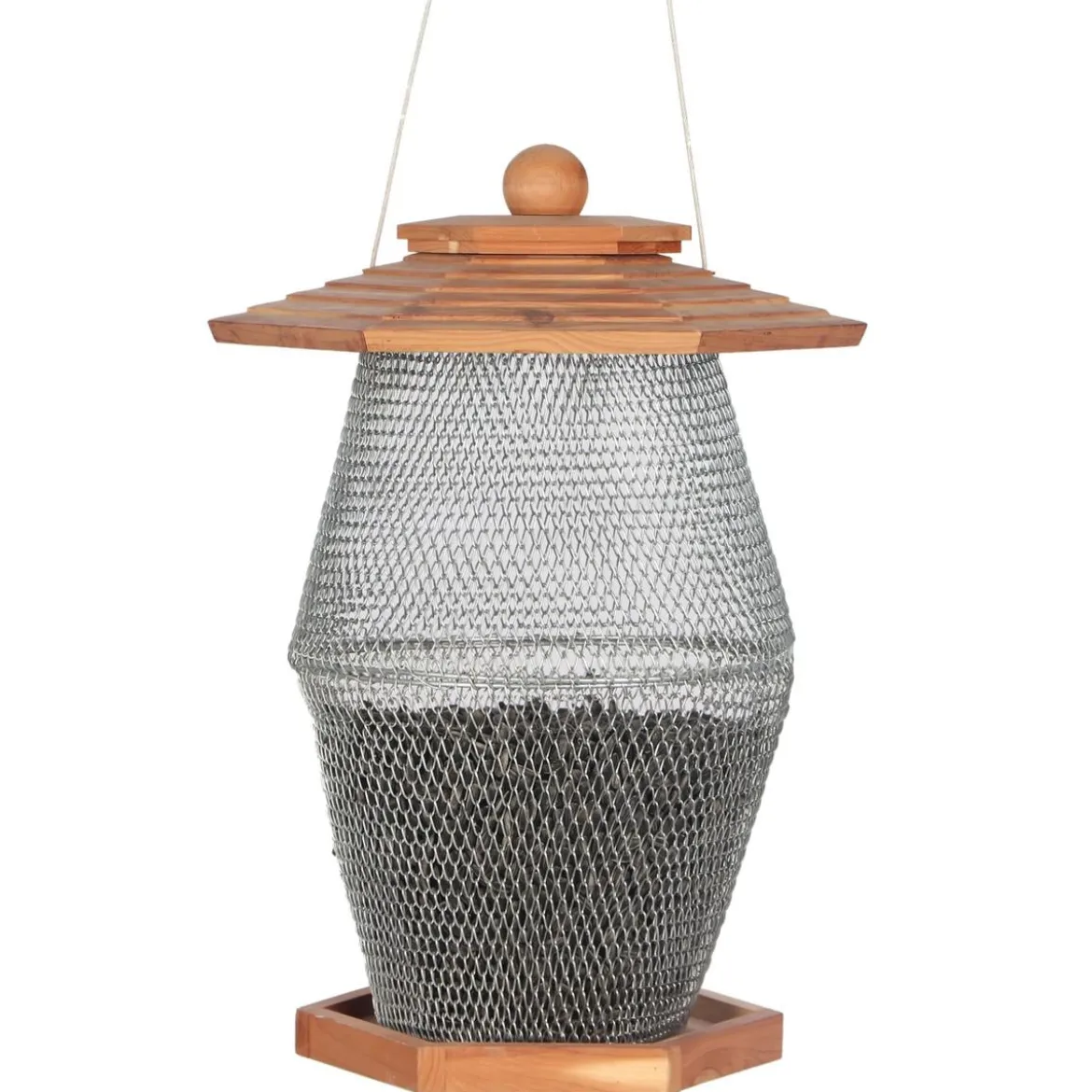Dehner Natura Premium Futterlaterne Andorra, braun/silber, ca. B27/H39/T24 cm