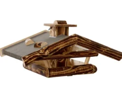 Dehner Natura Premium Futterhaus Wendelstein, geflammt, ca. B76/H32/T55 cm