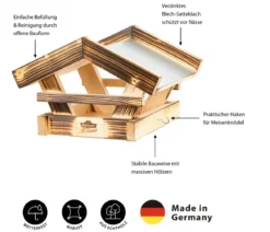 Dehner Natura Premium Futterhaus Apennin, geflammt, ca. B36/H23,5/T34 cm
