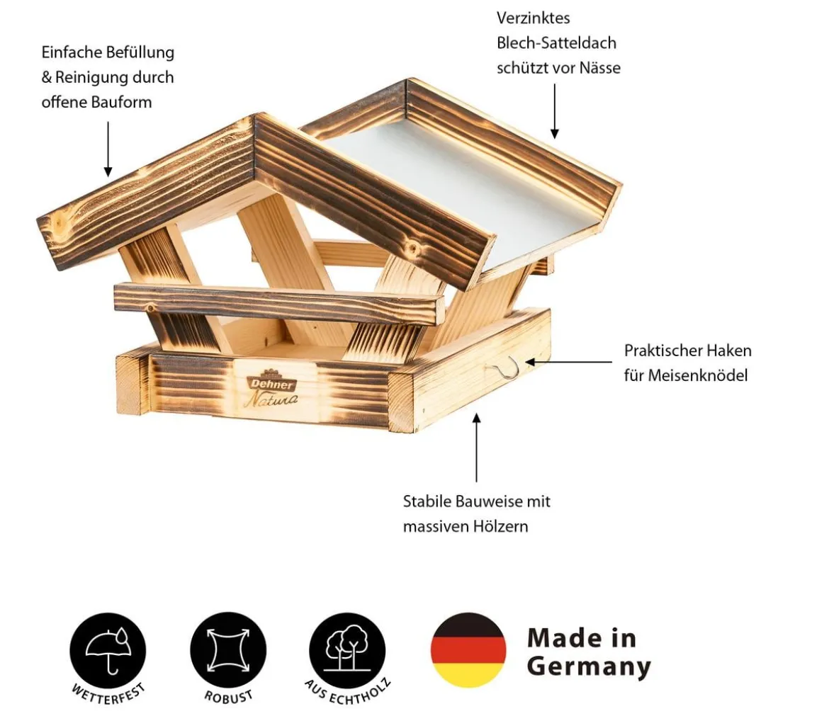 Dehner Natura Premium Futterhaus Apennin, geflammt, ca. B36/H23,5/T34 cm