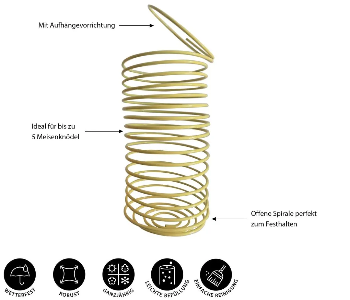 Dehner Natura Premium Futterfeder für Meisenknödel, ca. Ø7/L19 cm