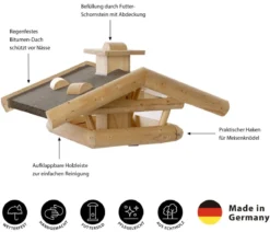 Dehner Natura Premium Futterhaus Wendelstein, natur, ca. B76/H32/T55 cm