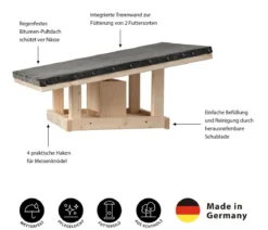 Dehner Natura Premium Futterhaus Rofan, natur, ca. B64/H30,2/T56 cm