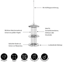 Dehner Natura Premium Futtersäule Elea, Edelstahl