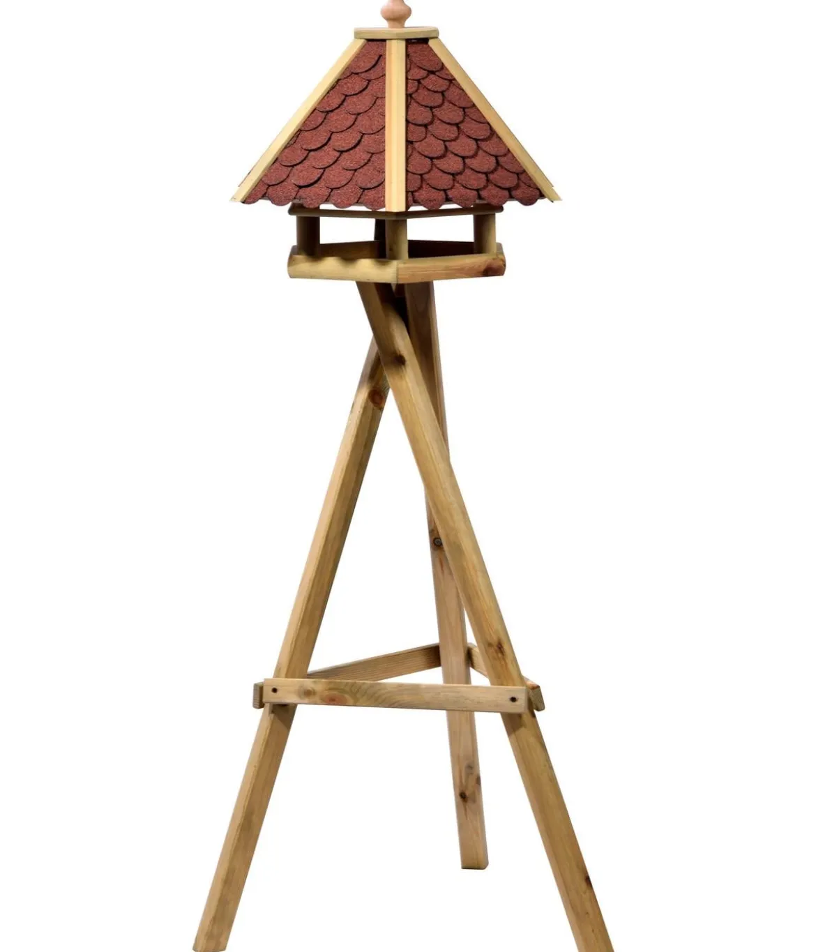 Dehner Natura Premium Futterhaus Alpbach, inkl. Ständer Ellmau, ca. B68/H148/T62 cm