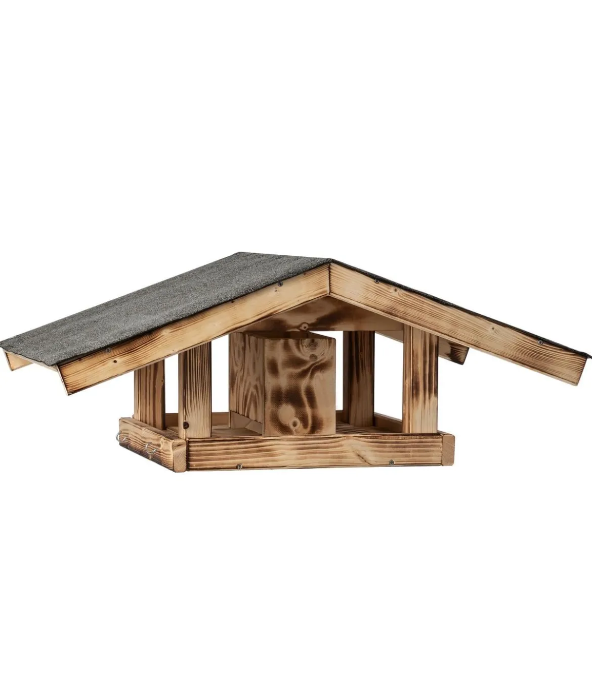 Dehner Natura Premium Futterhaus Karwendel, geflammt, braun, ca. B71,4/H27,7/T52 cm