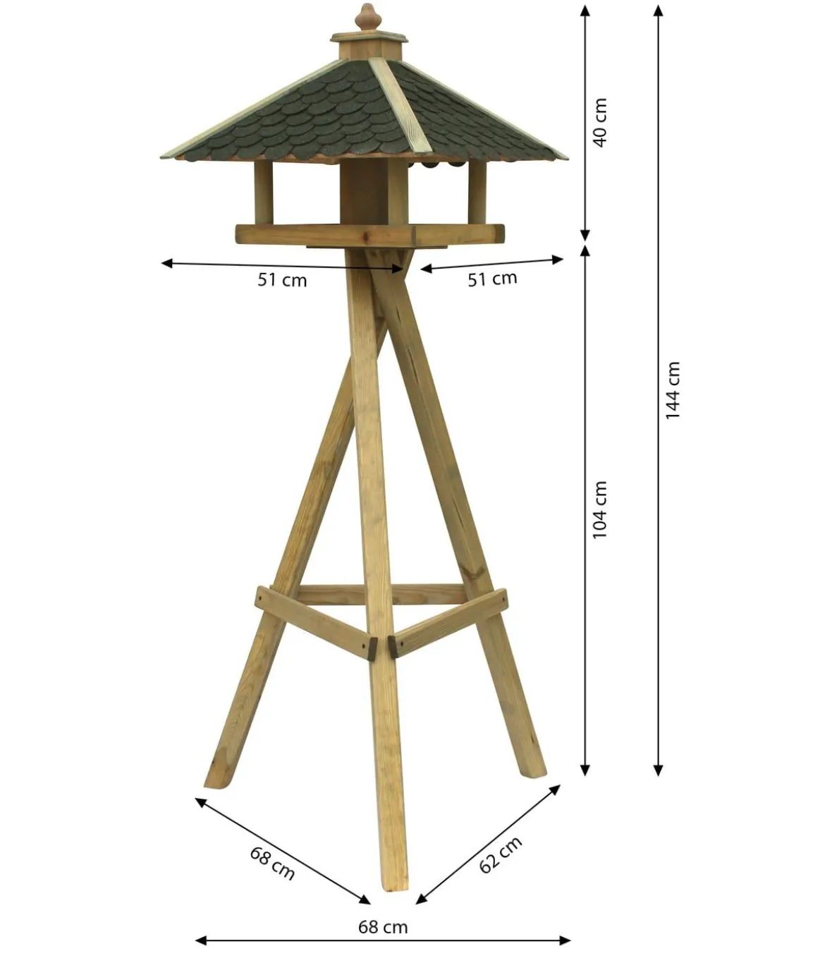 Dehner Natura Premium Futterhaus Innsbruck, inkl. Ständer Ellmau, ca. B68/H144/T62 cm