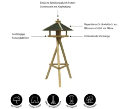 Dehner Natura Premium Futterhaus Innsbruck, inkl. Ständer Ellmau, ca. B68/H144/T62 cm