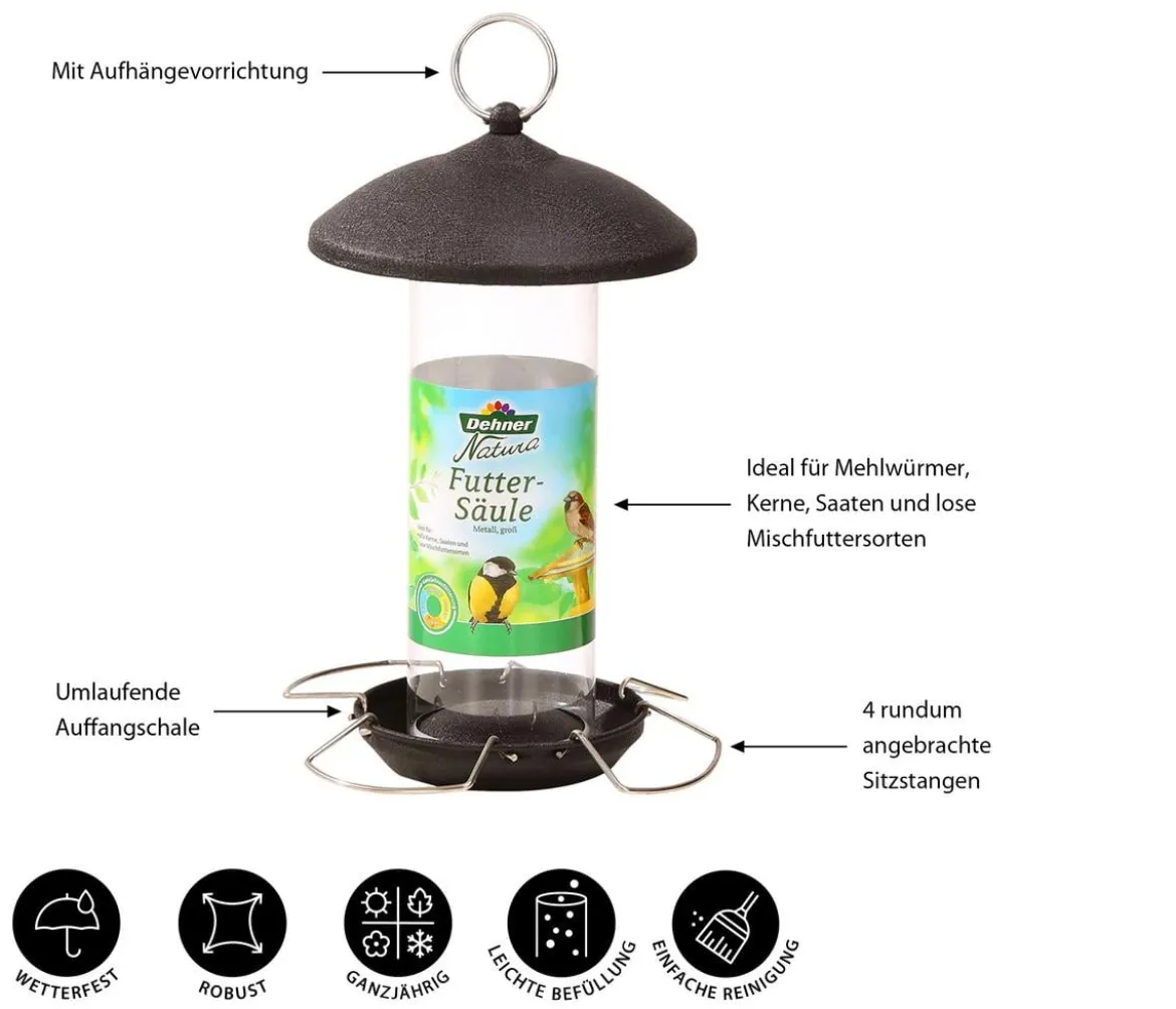 Dehner Natura Premium Futtersäule, Metall, groß