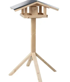 Dehner Natura Premium Futterhaus Karwendel, natur, inkl. Ständer Alpstein, ca. B84,3/H127,2/T84,3 cm