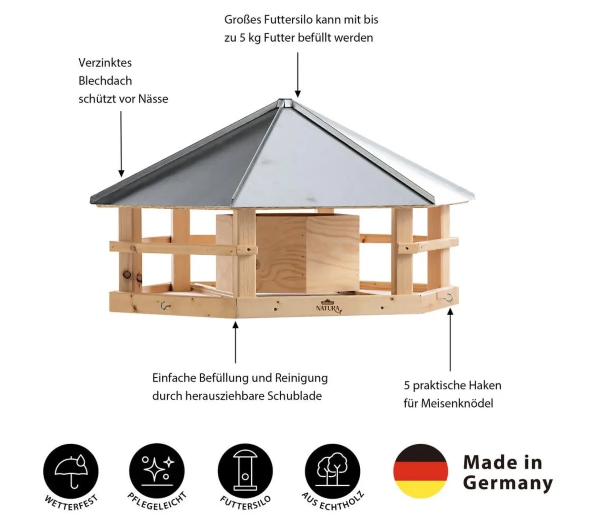 Dehner Natura Premium Futterhaus Sierra Madre, ca. B85/H50/T74 cm
