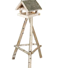Dehner Natura Premium Futterhaus Augsburg mit Heudach, inkl. Ständer Birkenholz, ca. B60/H135/T60 cm